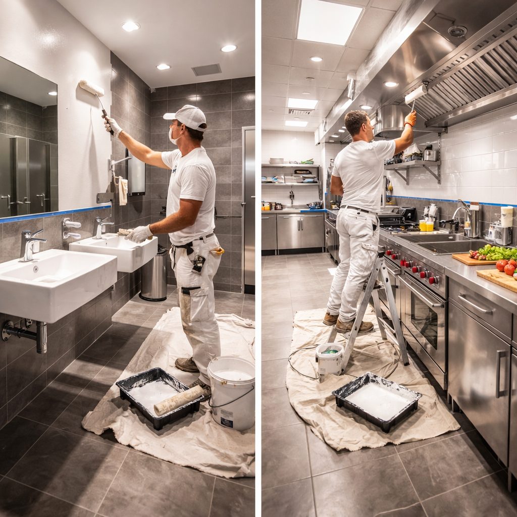 commercial painters bathroom