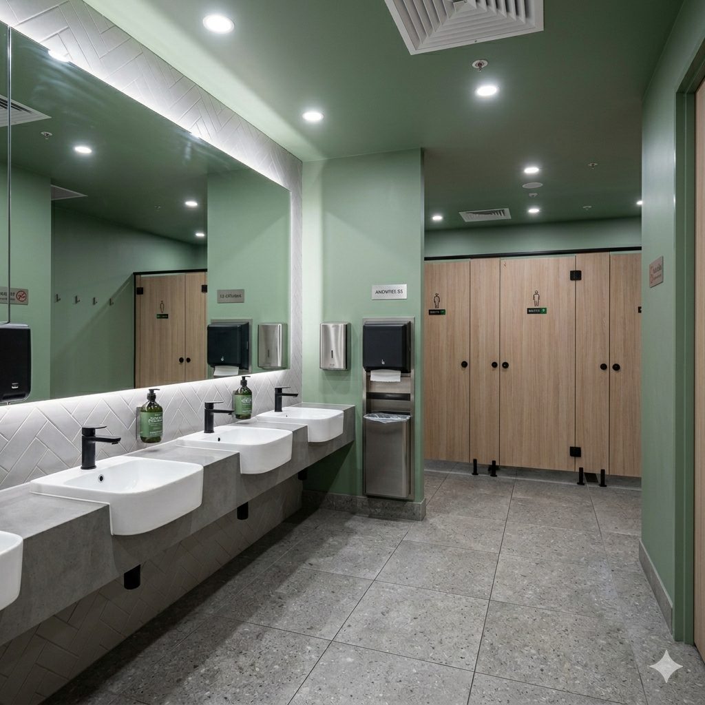 paint commercial bathroom